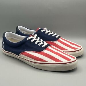 Ralph Lauren Polo Thompson USA Flag Casual Red Blue Shoes - Men's Size 13D USED